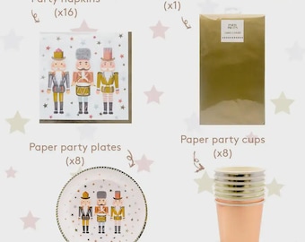 Juego de mesa Cascanueces metálicos (x8), Decoraciones navideñas