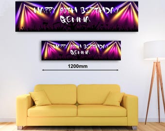 Personalised Banner - Disco Party Lights Festival