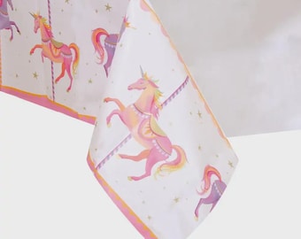 Mantel de papel de princesa hada unicornio, decoración de cumpleaños para niñas