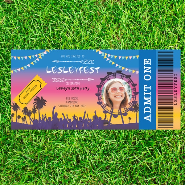 Personalised Festival Invitation with Photo Digital File