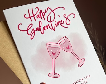 Galentines Funny Valentine card / Galentine card / Cheers Galentine / Alcohol Galentines card / Galentines day