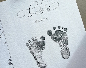 Baby feet New born Print | Baby foot print personalised name date weight time | Baby footprint gift | Baby footprint decor | New baby gift