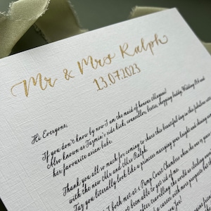 Personalisierte Hochzeitsrede | Gedruckte Hochzeitslese | Hochzeitsgeschenk | Hochzeitsrede Andenken | Hochzeit Papier Jahrestag Geschenk