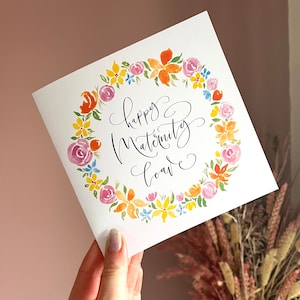 Cartão de feliz licença-maternidade / Cartão de felicitações de maternidade / Cartões de maternidade / Cartão de licença-maternidade floral