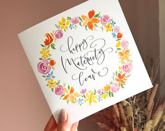 Happy Maternity Leave card / Maternity greeting card / Maternity cards / Floral maternity leave card