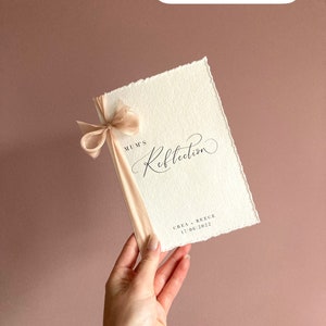 Cotton Paper Wedding Poem books with Silk Ribbon image 6