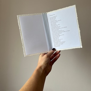 Cotton Paper Wedding Poem books with Silk Ribbon image 9