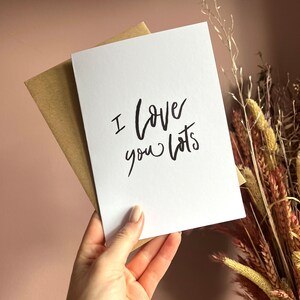 I love you Lots Card / Cute love you card / Simple anniversary card / Love you anniversary card / minimal anniversary card
