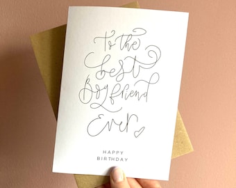 The best boyfriend ever Birthday Card / Cute birthday card for boyfriend / Simple birthday card for boyfriend