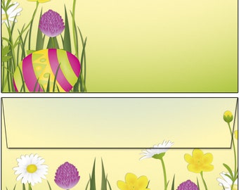 Blumenwiese Motivpapier Briefpapier Mappe 20 Blatt A4 20 Kuverts Blüten Blume