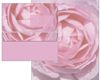 20 sheets writing paper design pink rose raindrops + 10 pcs envelopes