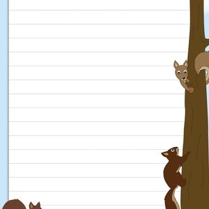 Schreibblock liniert DIN A5 nette Eichhörnchen 50 Blatt Briefpapier Waldtiere Notizblock Briefblock Kinder Bild 2