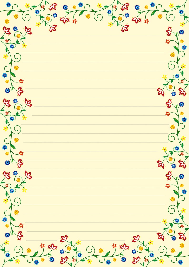 Schreibblock A4 Blütenzauber Vintage 25 Blatt mit Linien liniert Blumen Blüten Briefblock Briefpapier Blümchen Bild 2