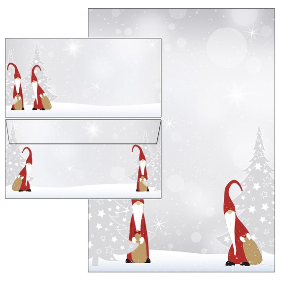 50 Kuverts Weihnachtssterne auf rot Set Motivpapier Briefpapier 50 Blatt A4