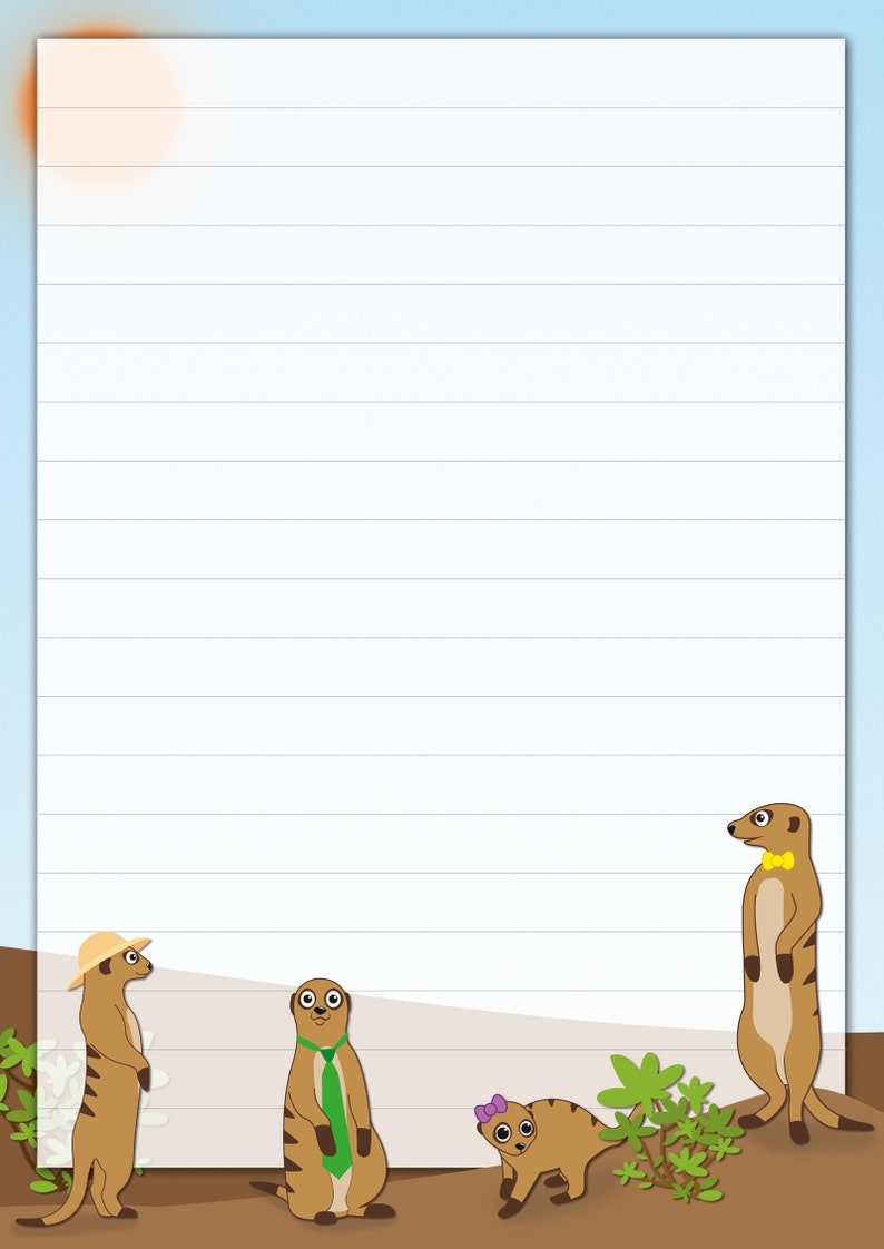 Writing pad A5 motif meerkat approx. 50 sheets with lines lined notepad letter pad animals children image 2