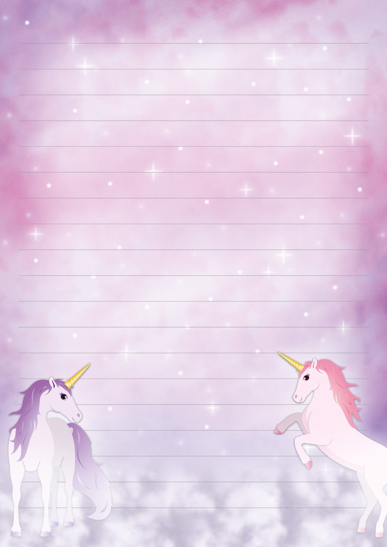 Writing Pad DIN A5 Motif Magic Unicorn 50 Sheets with Lines Lined Letterblock Stationery Girl Horse image 3