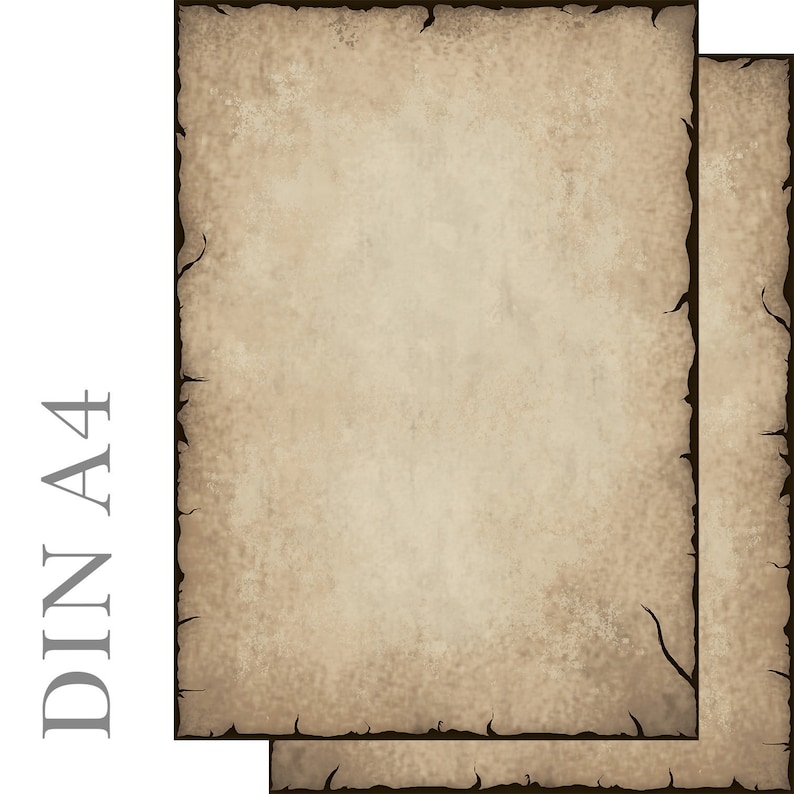 20 Blatt Vintage-Briefpapier DIN A4 – Antikes Motiv, Beidseitig Bedruckt | 90 G/m² Für Drucker & Handbeschriftung