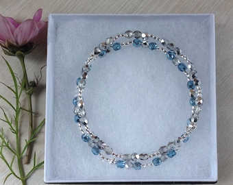 Stretch bracelets with Preciosa crystals and seed beads