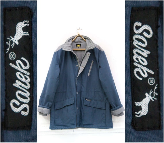 Vintage XL Parka Pale Blue Winter Jacket Oversize… - image 1