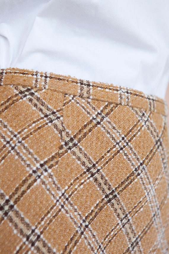 60s style plaid skirt size S waist 28 Vintage A l… - image 4