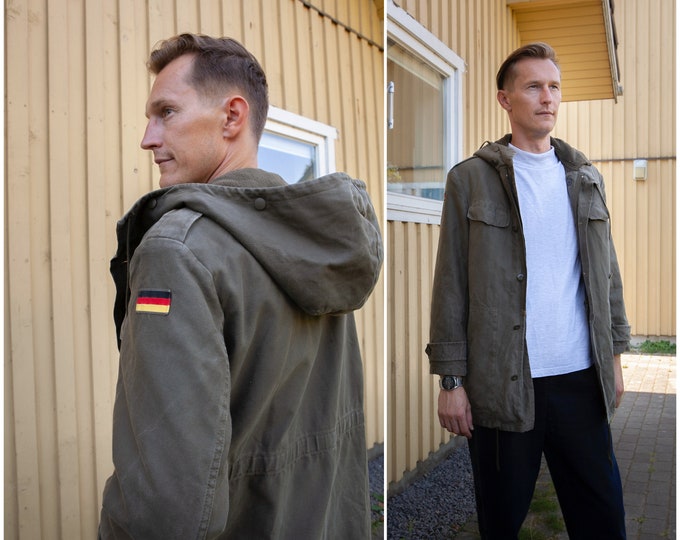 Vintage 1988 German Military Jacket Men Size M Removable Fleece Lining