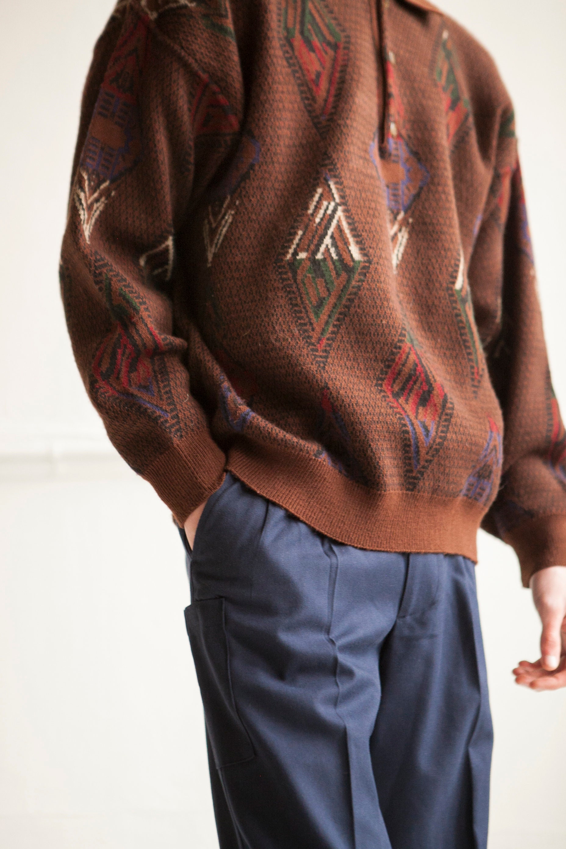 Star Raw Edge Sweater Made in Italy O/S