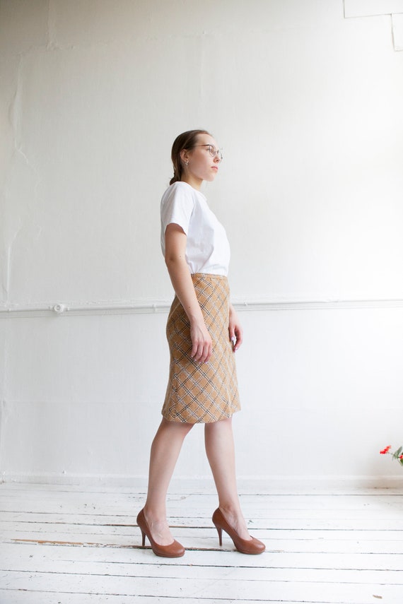 60s style plaid skirt size S waist 28 Vintage A l… - image 7