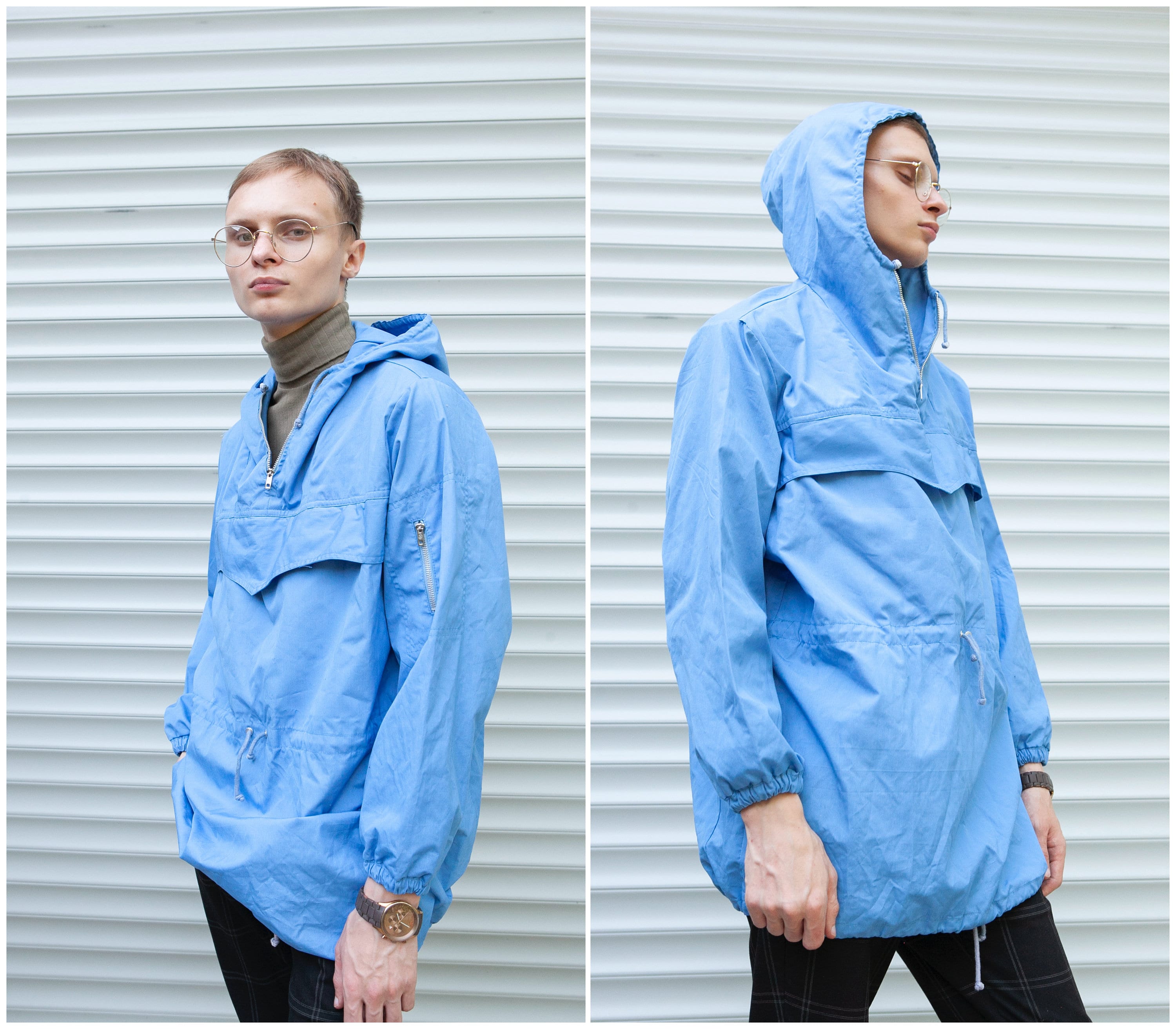 70s Light Blue Anorak Jacket Mens Size M Vintage Traveler Pullover Jacket  Womens L Sky Blue Light Canvas Hiking Jacket Gift Idea for Hikers - Etsy