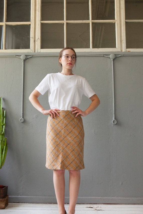 60s style plaid skirt size S waist 28 Vintage A l… - image 3