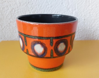 vintage übertopf fatlava kreise orange