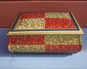 vintage tin box chest xox biscuits