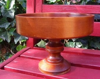 vintage fine wooden bowl with foot