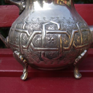 vintage antique silver plated Moroccan teapot image 4