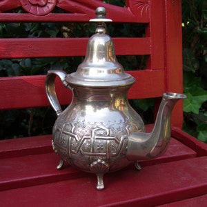 vintage antique silver plated Moroccan teapot image 3