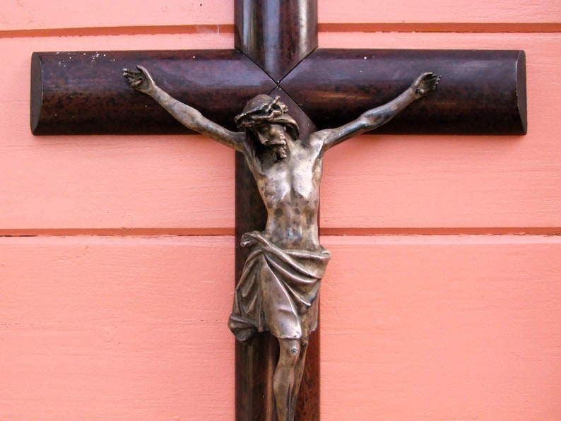 vintage kreuz jesus kruzifix wandkreuz antik Bild 2