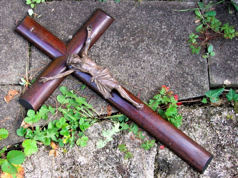 vintage kreuz jesus kruzifix wandkreuz antik Bild 9