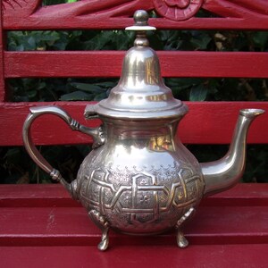 vintage antique silver plated Moroccan teapot image 2