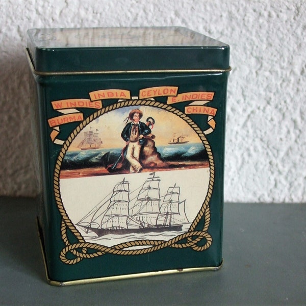 vintage blechdose teedose sailing