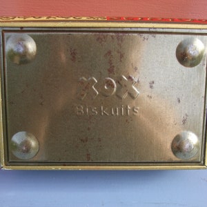 vintage blechdose truhe xox biskuits Bild 6