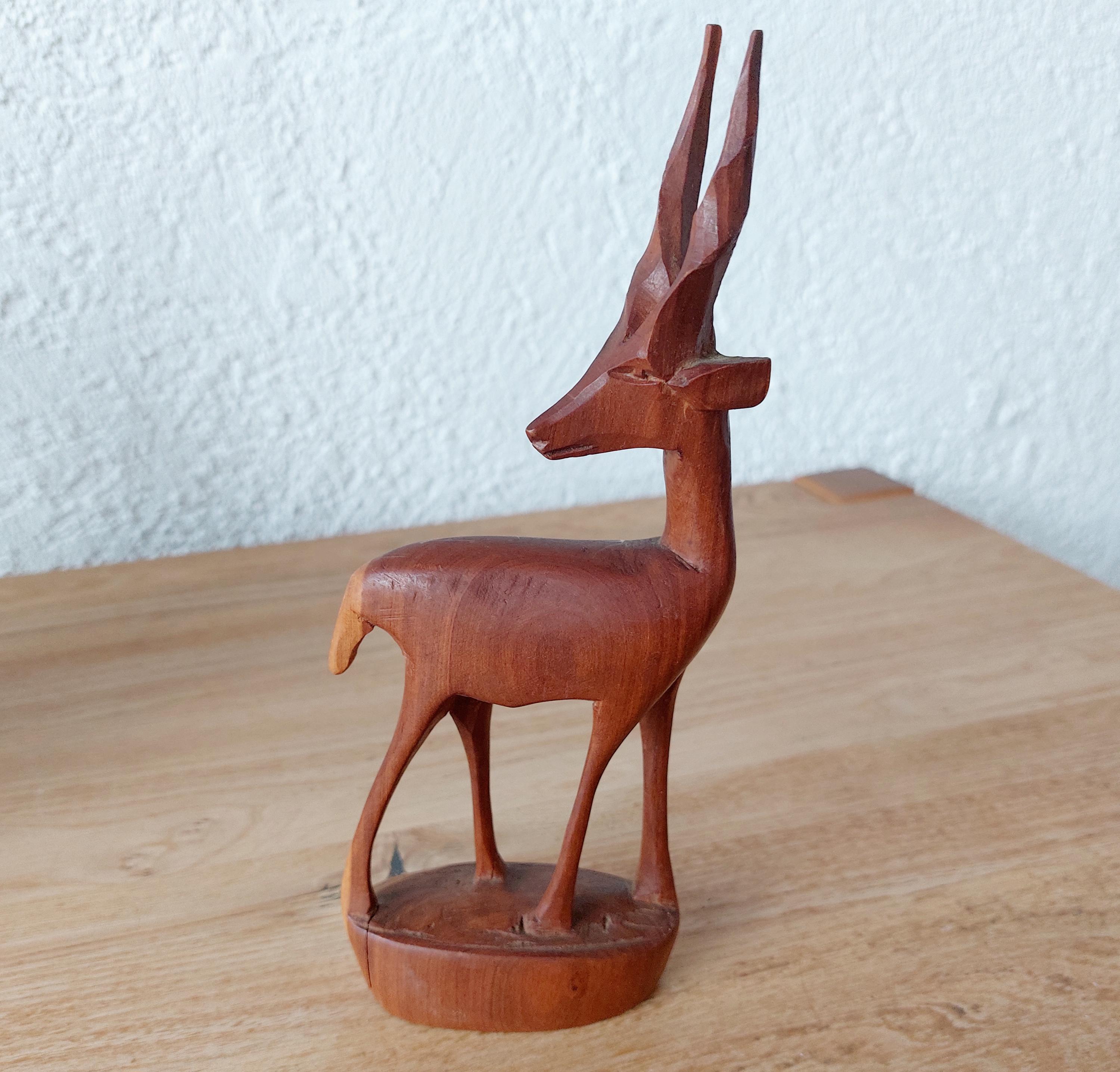 2 Statuettes en bois d Afrique sculpté, Roi et Sage (D'occasion) à