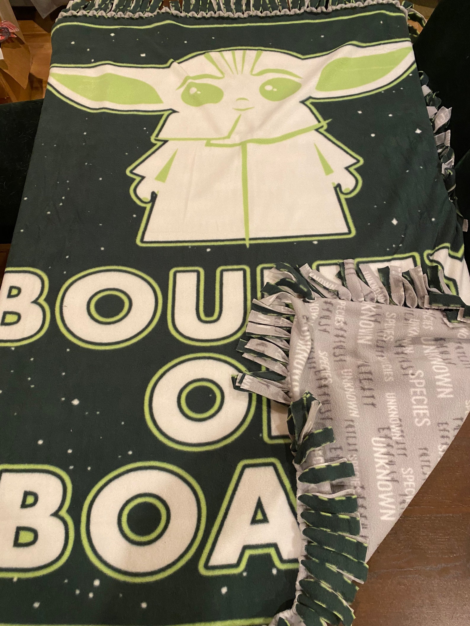 Baby Yoda fleece blanket would make a perfect holiday gift for Etsy