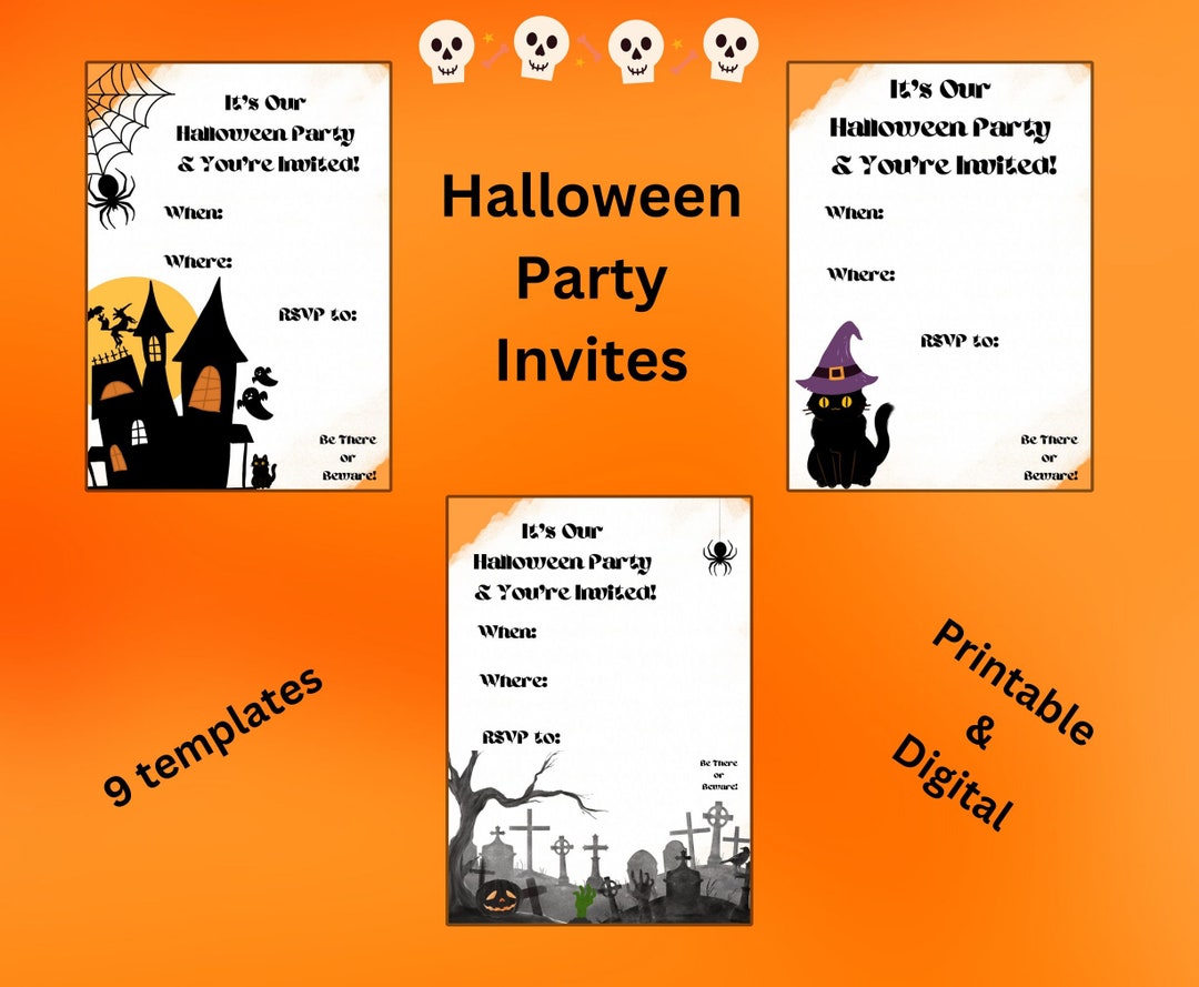 Halloween Party Invite Templates Digital Download Printable - Etsy