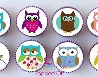 Owl Baby Shower Cupcake Toppers Printable Baby Shower Cup Cake | Etsy