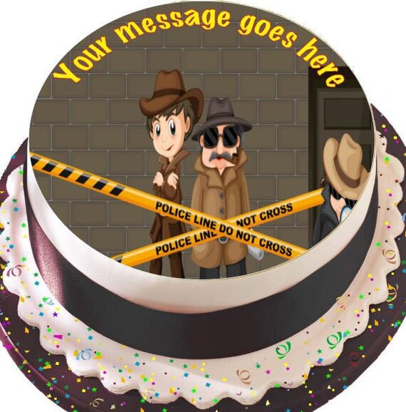 Crime Scene 7 5 19cm Round Edible Cake Topper Etsy
