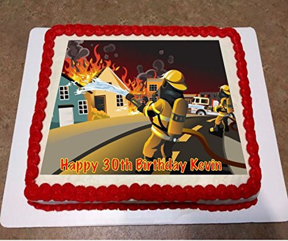 Mobel Wohnen Precut Fireman Firefighter Themed 12 Edible Cupcake