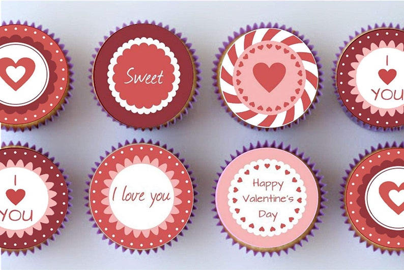 24 Edible Cupcake Toppers Cake Decorations I Love Friends Precut Circles