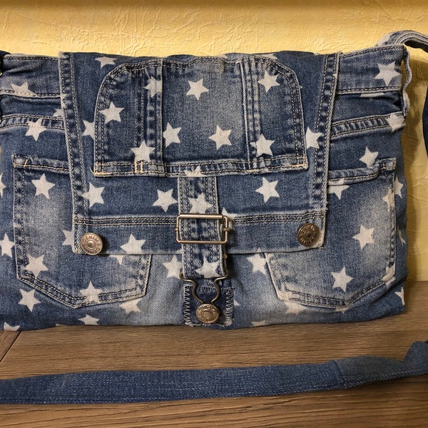 Jeanstasche „Sterne“,  Handtasche, Umhängetasche