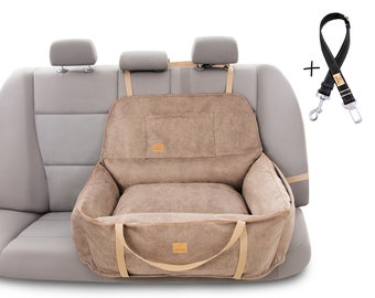 Car seat for big dog - Cushion dog car seat - Premium dog car booster seat - Dog travel bed