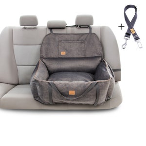 Car seat for big dog - Cushion dog car seat - Premium dog car booster seat - Dog travel bed