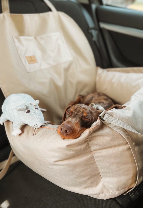 Dog Car Seat Beige Cushion Pet Car Seat Premium Dog Car Booster Seat Dog Carrier Bag Etsy